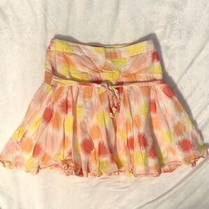 Little Marc Jacobs Girls Silk Blend Pink Yellow Starburst Print Flare Skirt 6